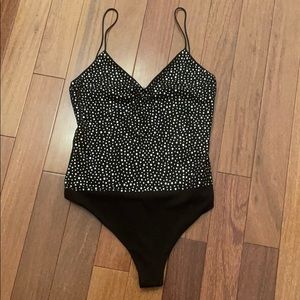 COPY - Alice & Olivia Pheobe Black Studded Bodysuit